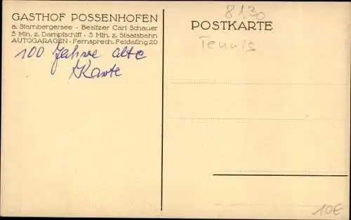 Ak Possenhofen Pöcking im Kreis Starnberg Oberbayern, Gasthof, Wiese