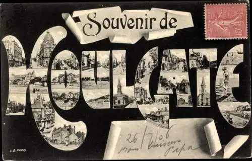 Buchstaben Ak Houlgate Calvados, verschiedene Ansichten, Stadt, Strand