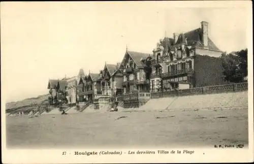 Ak Houlgate Calvados, Les dernieres Villas de la Plage, Villen am Strand