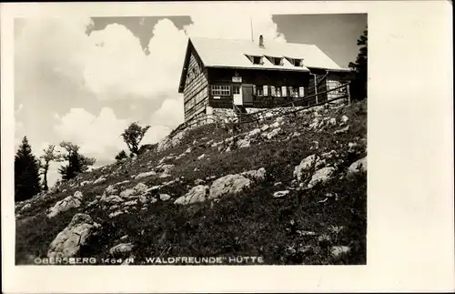 Ak Schwarzau im Gebirge in Niederösterreich, Waldfreundehütte, Obersberg