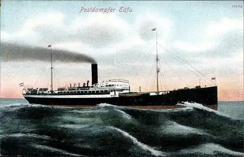 Ak Postdampfer Edfu, Ansicht Steuerbord, In Fahrt auf hoher See, DOAL
