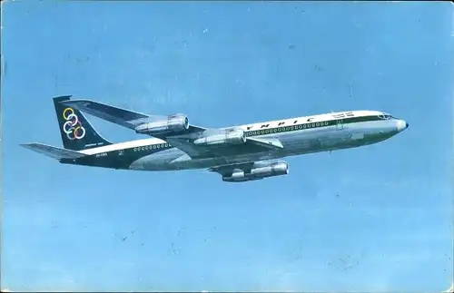 Ak Griechisches Passagierflugzeug Boeing 707 320, Olympic Airways
