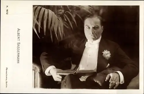 Ak Schauspieler Albert Bassermann, Portrait