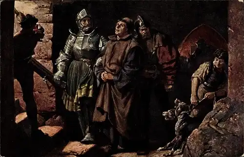 Künstler Ak Thumann, Reformator Martin Luther, Ankunft auf der Wartburg 1521, Berlepsch,v. Wenckheim