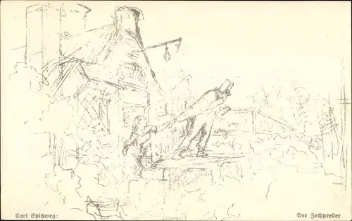 Künstler Ak Spitzweg, Carl, Der Zechpreller