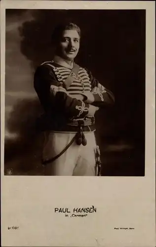 Ak Opernsänger Paul Hansen, Portrait in Carmen