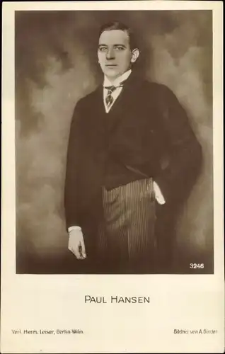 Ak Opernsänger Paul Hansen, Portrait
