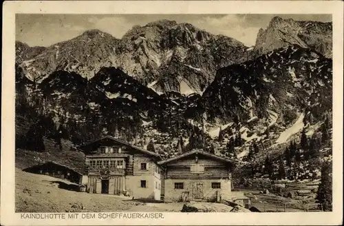 Ak Scheffau am Wilden Kaiser Tirol, Kaindlhütte, Scheffauerkaiser