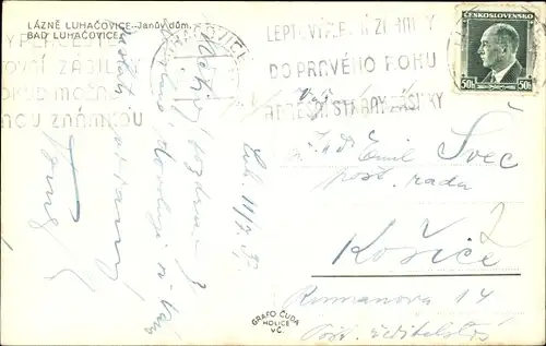 Ak Lazne Luhačovice Bad Luhatschowitz Region Zlin, Januv dum