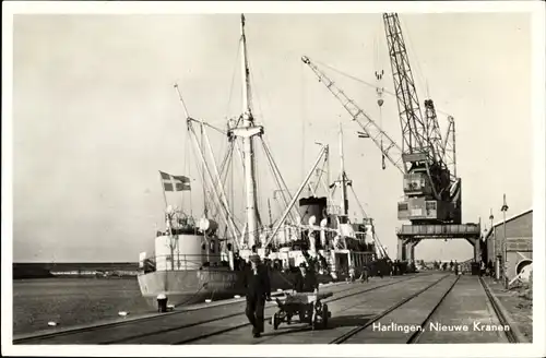 Ak Harlingen Friesland Niederlande, Nieuwe Kranen