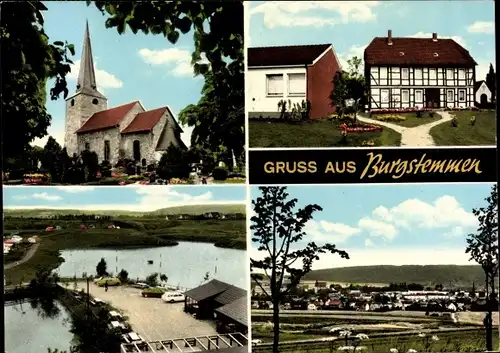 Ak Burgstemmen Nordstemmen in Niedersachsen, Kirche, Fachwerkhaus, Totae