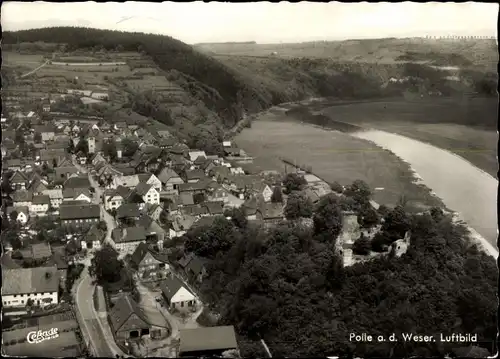 Ak Polle an der Weser, Fliegeraufnahme