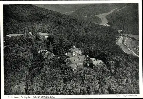 Ak Bad Laasphe in Westfalen, Schloss Wittgenstein, Fliegeraufnahme