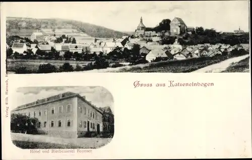 Ak Katzenelnbogen im Taunus, Gesamtansicht, Hotel u. Bierbrauerei Bremser