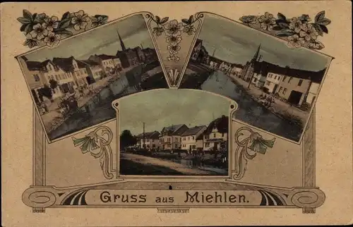 Jugendstil Ak Miehlen im Taunus, Ortspartien