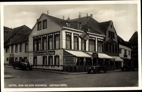 Ak Adenau in der Eifel, Hotel zum wilden Schwein, Automobile