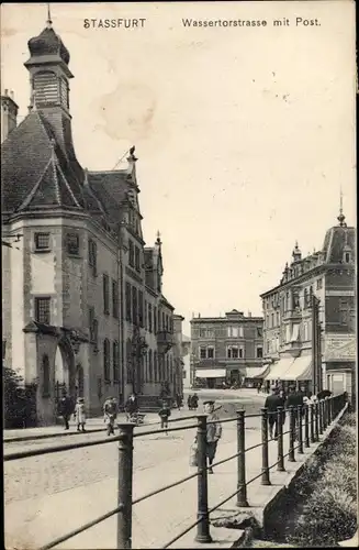 Ak Staßfurt im Salzlandkreis, Wassertorstraße, Post
