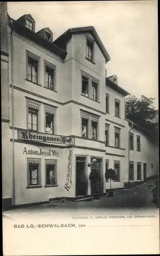 Ak Langenschwalbach Bad Schwalbach im Rheingau Taunus Kreis, Restauration Rheingauer Hof