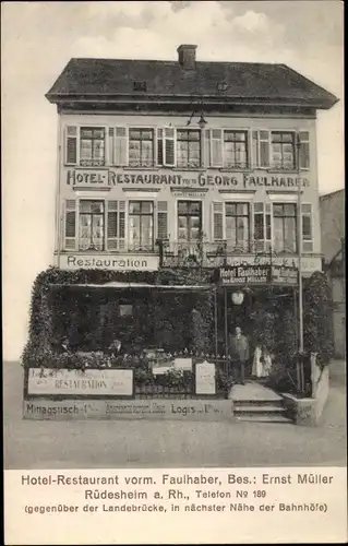 Ak Rüdesheim am Rhein, Hotel Restaurant