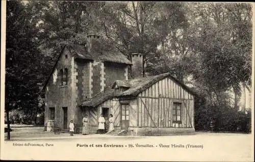 Ak Versailles Yvelines, Vieux Moulin, Trianon, alte Mühle, Fachwerk