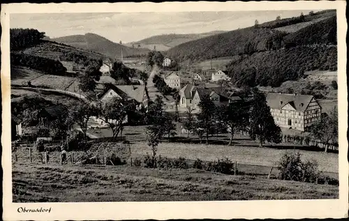 Ak Oberasdorf Niederfischbach im Westerwald, Blick auf den Ort