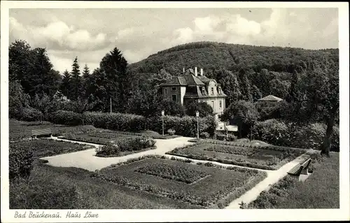 Ak Bad Brückenau Unterfranken, Ansicht von Haus Löwe mit Garten