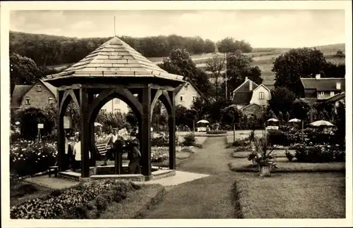 Ak Bruchhausen Höxter Nordrhein Westfalen, Mineralbrunnen u. Anlagen, Pavillon, Besucher, Wohnhäuser