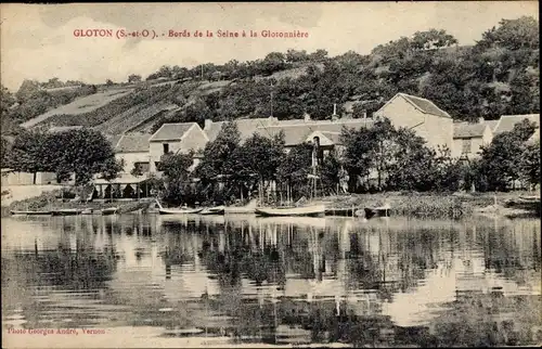Ak Gloton Yvelines, Bords de la Seine a la Glotonniere