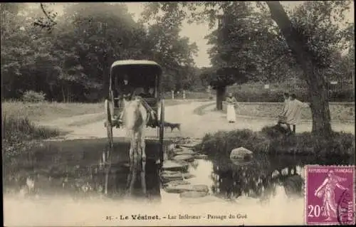 Ak Le Vésinet Yvelines, Lac Inferieur, Passage du Gue