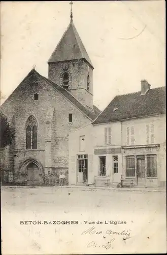 Ak Beton Bazoches Seine et Marne, Vue de l'Eglise