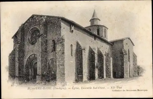 Ak Bussière Badil Dordogne, L'Eglise