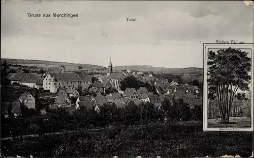 Ak Merchingen Ravenstein in Baden, Totalansicht, Sieben Eichen