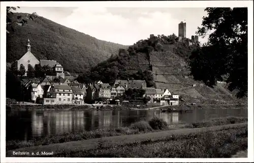 Ak Beilstein an der Mosel, Panorama, Burg Metternich