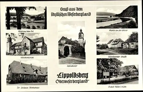 Ak Lippoldsberg Wahlsburg Weserbergland, Klosterkirche, Dr. Grimm Wohnhaus