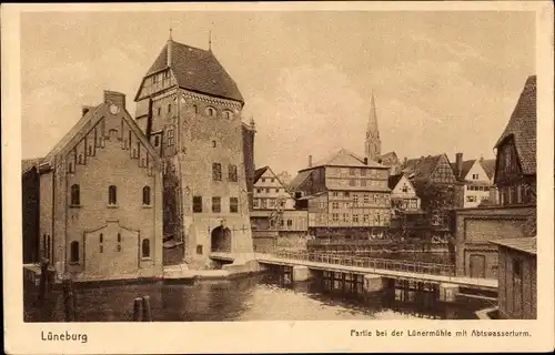 Ak Lüneburg in Niedersachsen, Lünermühle, Abtswasserturm