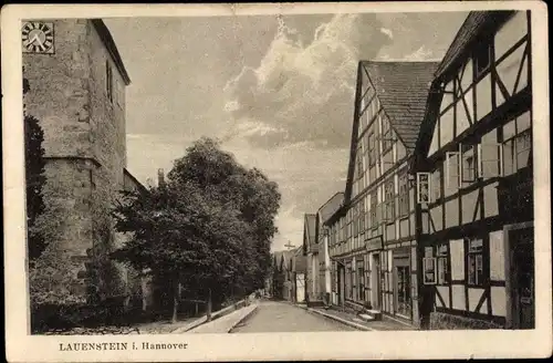 Ak Lauenstein Salzhemmendorf in Niedersachsen, Straßenpartie, Fachwerkbauten