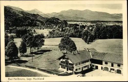 Ak Bad Heilbrunn in Oberbayern, Panorama, Restaurant