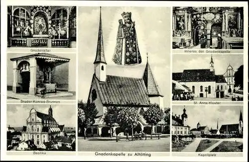 10 alte Ak Altötting in Bayern, diverse Ansichten