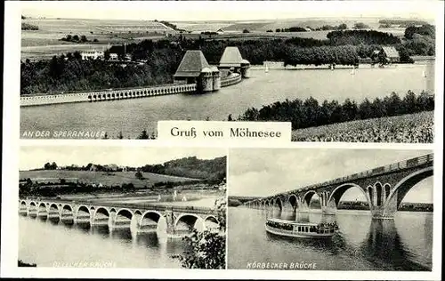 10 alte Ak Möhnesee in Nordrhein Westfalen, diverse Ansichten