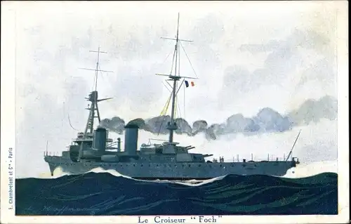 Künstler Ak Haffner, L., Französisches Kriegsschiff Foch, Croiseur