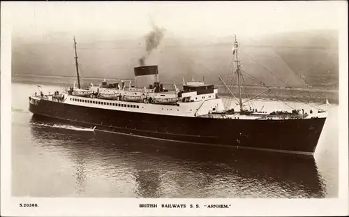 Ak Dampfschiff SS Arnhem, British Railways