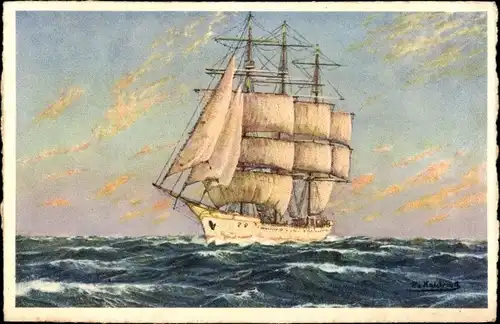 Künstler Ak Kalckreuth, Patrick von, Segelschiff auf dem Meer