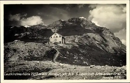 Ak Sankt Anton am Arlberg Tirol, Leutkirchner Hütte am Almejurjoch