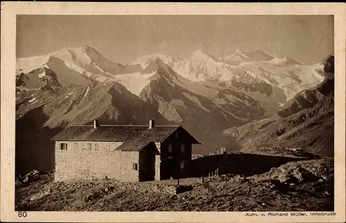 Ak Neustift im Stubaital in Tirol, Starkenburger Hütte, Zuckerhütl, Pfaff