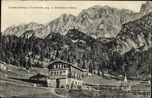 Ak Scheffau am Wilden Kaiser Tirol Österreich, Kaindlhütte, Scheffauer Kaiser