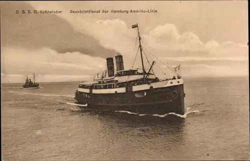 Ak D.S.S.D. Kehrwieder, Seebäderdienst der Hamburg-Amerika-Line, HAPAG