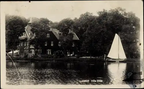 Ak Loenen aan de Vecht Utrecht, Villa, Segelboot