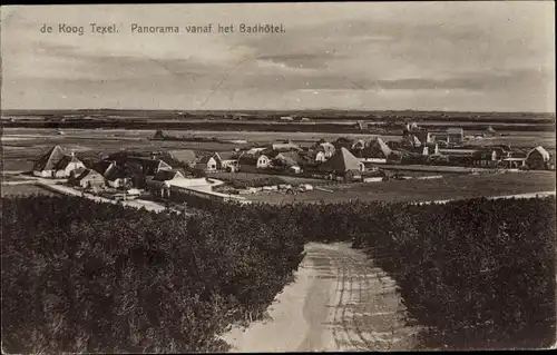 Ak De Koog Texel Nordholland Niederlande, Panorama vanaf het Badhotel