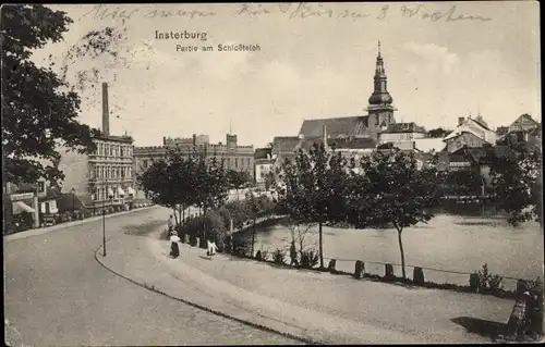 Ak Tschernjachowsk Insterburg Ostpreußen, Schlossteich