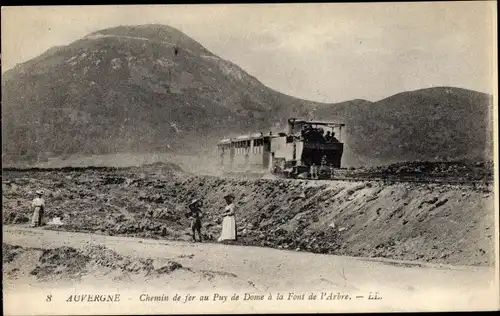 Ak Puy de Dôme, Chemin de fer au Puy de Dome a la Font de l'Arbre
